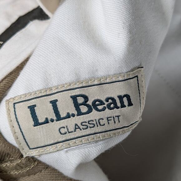 LL Bean 35x36 Classic Fit 100% Wool Dress Pants Brown Tan Men’s Trousers USA - Picture 4 of 4